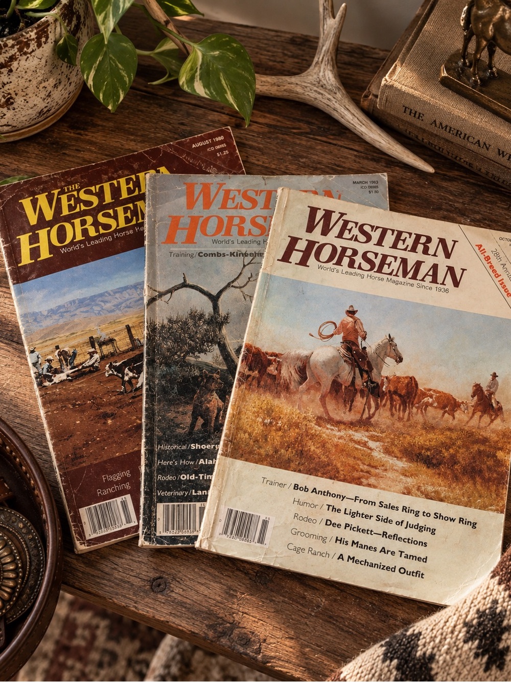 Vintage 1980’s Western Horseman Coffee Table Magazines